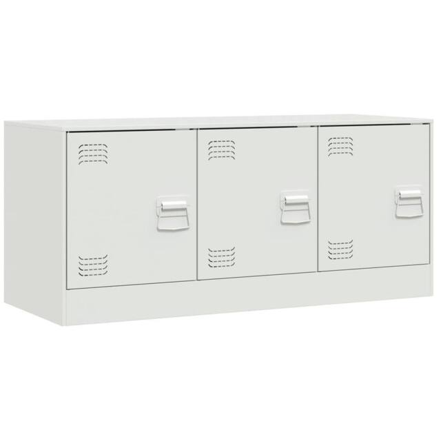 Berkfield Home TV Cabinet White 99x39x44 cm Steel - Size: 99 x 39 x 44 cm - image 1