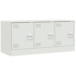 Berkfield Home TV Cabinet White 99x39x44 cm Steel - Size: 99 x 39 x 44 cm