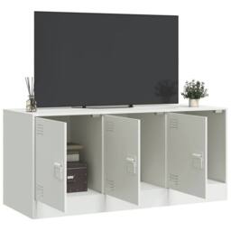 Berkfield Home TV Cabinet White 99x39x44 cm Steel - Size: 99 x 39 x 44 cm - thumbnail 4
