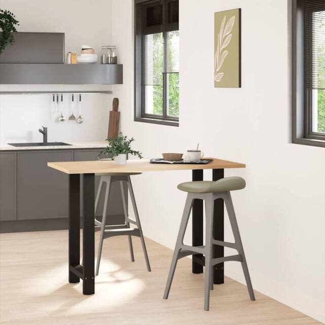 Berkfield Home Coffee Table Legs Black 2 pcs 50x(90-91) cm Steel - image 1