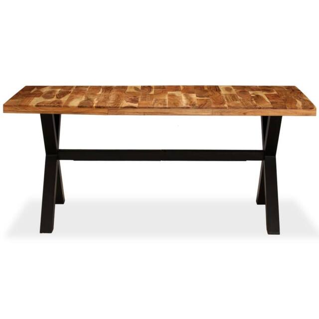 Berkfield Home Beautiful Dining Table Solid Acacia & Mango Wood 180x90x76 cm in Brown - Size: 180 x 90 x 76 cm - image 1