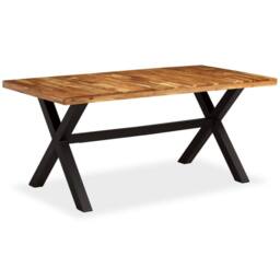 Berkfield Home Beautiful Dining Table Solid Acacia & Mango Wood 180x90x76 cm in Brown - Size: 180 x 90 x 76 cm - thumbnail 8