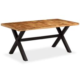 Berkfield Home Beautiful Dining Table Solid Acacia & Mango Wood 180x90x76 cm in Brown - Size: 180 x 90 x 76 cm - thumbnail 9
