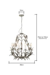 BHS Lighting 8 Light Flo Chandelier in Grey - thumbnail 6