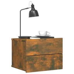 Berkfield Home Classic Bedside Cabinets Smoked Oak 40x30x30 cm Engineered Wood in Brown - Size: 40 x 30 x 30 cm - thumbnail 1