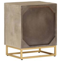 Berkfield Home Bedside Cabinet 40x30x50 cm Solid Wood Mango & Iron in Brown - Size: 40 x 30 x 50 cm - thumbnail 5
