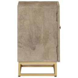 Berkfield Home Bedside Cabinet 40x30x50 cm Solid Wood Mango & Iron in Brown - Size: 40 x 30 x 50 cm - thumbnail 4