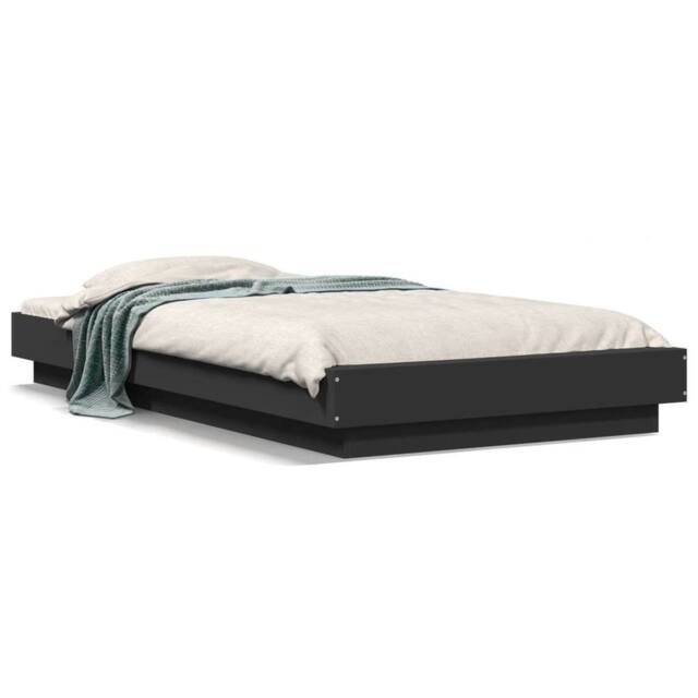 Berkfield Home Bed Frame with LED Lights without Mattress Black 90x200cm - Size: 90x200 cm - image 1