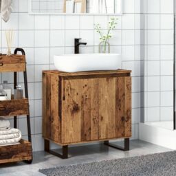Berkfield Home Bathroom Cabinet Old Wood 58x33x60 cm Engineered Wood in Brown - Size: 58 x 33 x 60 cm - thumbnail 3