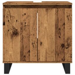 Berkfield Home Bathroom Cabinet Old Wood 58x33x60 cm Engineered Wood in Brown - Size: 58 x 33 x 60 cm - thumbnail 4