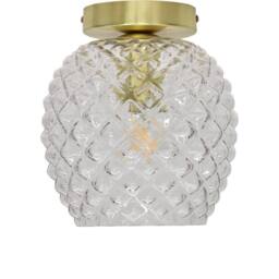 First Choice Lighting Baine - Clear Textured Glass Satin Brass Ceiling Light Fitting - thumbnail 1