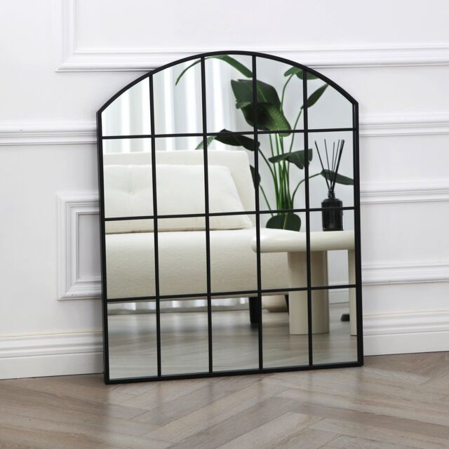 Home Garden Direct Aion - Black Frame Industrial Mirror - 90x75 - image 1