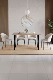 Home Discount Vida Designs 4 Seater Dining Table X Shape Legs Dining Kitchen Furniture in Light Oak - thumbnail 7