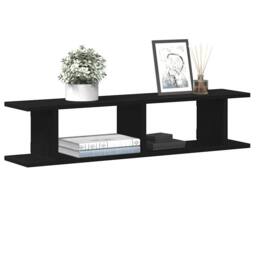 Berkfield Home Wall Shelves 2 pcs Black Oak 90x18x20 cm Engineered Wood - Size: 90 x 18 x 20 cm - thumbnail 4