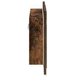 Berkfield Home LED Mirror Cabinet Smoked Oak 60x12x45 cm Engineered Wood in Brown - Size: 60 x 12 x 45 cm - thumbnail 8