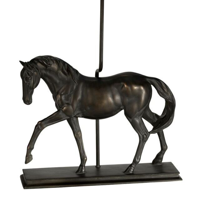 Loops Table Lamp Large Horse Statuette Shade Not Included Bronze Patina LED E27 40w - image 1