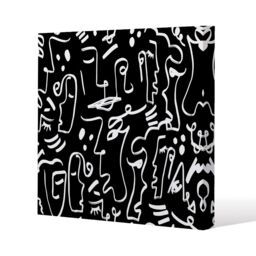 Benjamin Tate Design Geometric Shapes Repeating (Canvas Print) / 77 x 77 x 4cm in Natural - Size: 77 x 77 x 4 cm - thumbnail 1