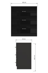 FWStyle Chilton Black Gloss 3 Drawer Chest (H) 68.5cm (W) 60cm (D) 40cm - thumbnail 6