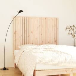 Berkfield Home Wall Headboard 140x3x110 cm Solid Wood Pine in Light Tan - Size: 140 x 3 x 110 cm - thumbnail 2