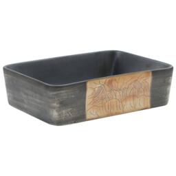 Berkfield Home Countertop Basin Black & Brown Rectangular 46x35.5x13 cm Ceramic