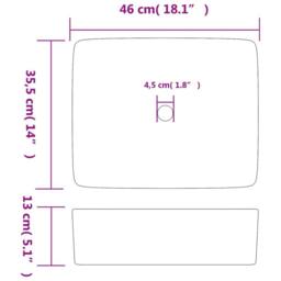 Berkfield Home Countertop Basin Black & Brown Rectangular 46x35.5x13 cm Ceramic - thumbnail 8
