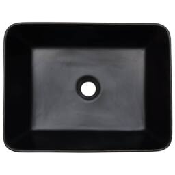 Berkfield Home Countertop Basin Black & Brown Rectangular 46x35.5x13 cm Ceramic - thumbnail 6