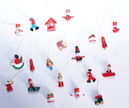 Netagon Wooden Christmas Hanging Decorations - Pack of 20 - thumbnail 4