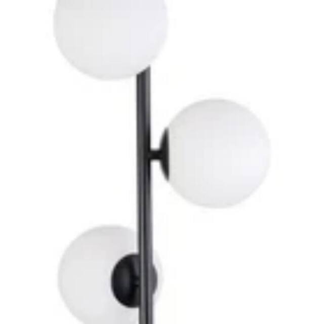 Havendro Modern Black Stem Floor Lamp with Opal Globe Glass Shades - image 1