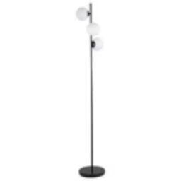 Havendro Modern Black Stem Floor Lamp with Opal Globe Glass Shades - thumbnail 2
