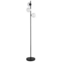 Havendro Modern Black Stem Floor Lamp with Opal Globe Glass Shades - thumbnail 5