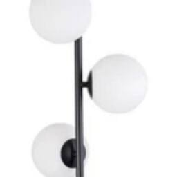 Havendro Modern Black Stem Floor Lamp with Opal Globe Glass Shades - thumbnail 1