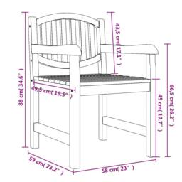 Berkfield Home Beautiful Garden Chairs 2 pcs 58x59x88 cm Solid Wood Teak in Brown - Size: 58 x 59 x 88 cm - thumbnail 7