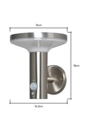 BHS Lighting Tarak Outdoor Solar Wall Light With Sensor in Silver - thumbnail 6