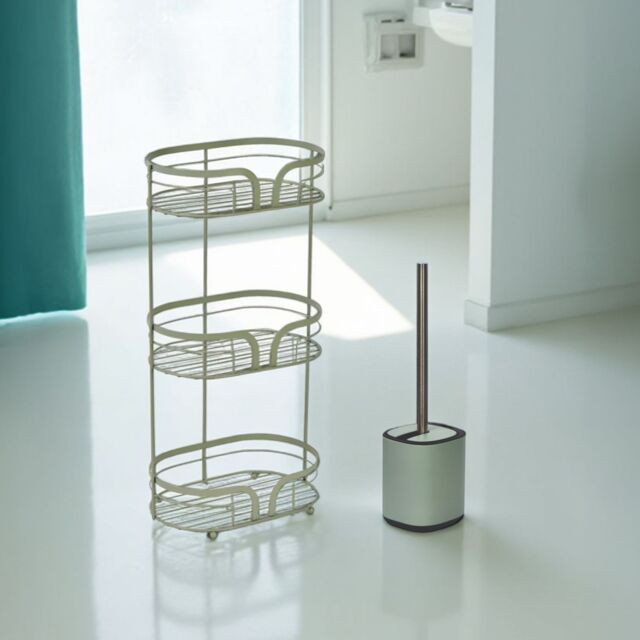 Showerdrape Dante Bathroom Accessory Set Floor Caddy with Toilet Brush & Holder in Green - image 1