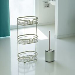 Showerdrape Dante Bathroom Accessory Set Floor Caddy with Toilet Brush & Holder in Green