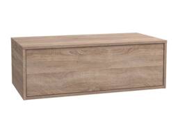 Vente-unique Light Natural Wall-Hung Bathroom Unit With Single Round Basin - 94 Cm in Light Oak - thumbnail 9