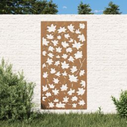 Berkfield Home Garden Wall Decoration 105x55 cm Corten Steel Maple Leaf Design in Brown