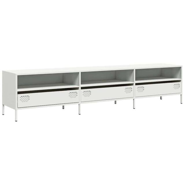 Berkfield Home TV Cabinet White 202x39x43.5 cm Cold-rolled Steel - image 1