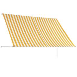 Berkfield Home Retractable Awning 250x150 cm Yellow & White - thumbnail 4