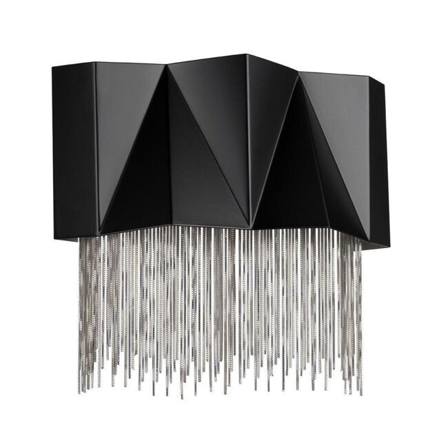 Netlighting Zuma 3 Light Wall Light Satin Black Silver G9 - image 1
