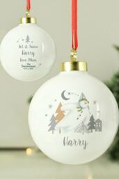 Personalised Memento Company Personalised The Snowman® Magical Adventure Bauble in White - thumbnail 4