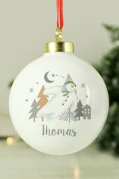 Personalised Memento Company Personalised The Snowman® Magical Adventure Bauble in White - thumbnail 3