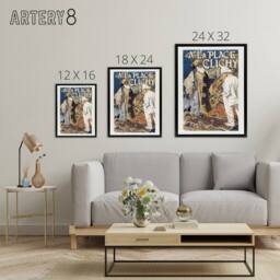 "Artery8 Place Clichy Vintage Advert Eugene Grasset Framed Canvas Wall Art - Size: W12"" x H16""" - thumbnail 4