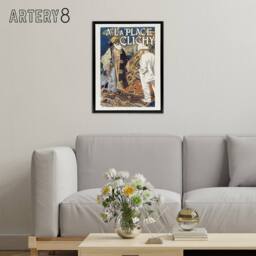 "Artery8 Place Clichy Vintage Advert Eugene Grasset Framed Canvas Wall Art - Size: W12"" x H16""" - thumbnail 3