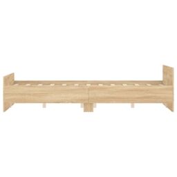Berkfield Home Bed Frame with Headboard & Footboard Sonoma Oak 140x190 cm in Brown - thumbnail 5