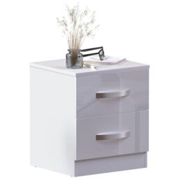 Home Discount Vida Designs Hulio 2 GLOSS DRAWERS Bedside Cabinet Bedroom Furniture in White - thumbnail 6