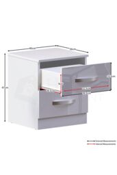Home Discount Vida Designs Hulio 2 GLOSS DRAWERS Bedside Cabinet Bedroom Furniture in White - thumbnail 2
