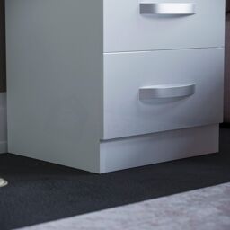 Home Discount Vida Designs Hulio 2 GLOSS DRAWERS Bedside Cabinet Bedroom Furniture in White - thumbnail 5