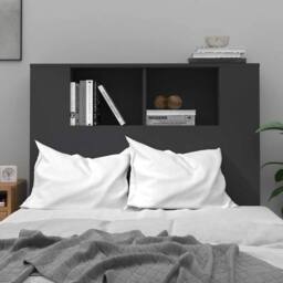 Berkfield Home Headboard Cabinet Black 100x18.5x104.5 cm - thumbnail 1