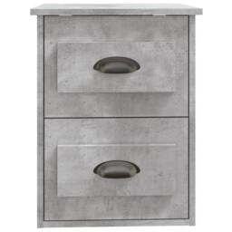 Berkfield Home Elegant Wall-mounted Bedside Cabinets 2 pcs Concrete Grey 41.5x36x53cm - Size: 41.5x36x53 cm - thumbnail 9